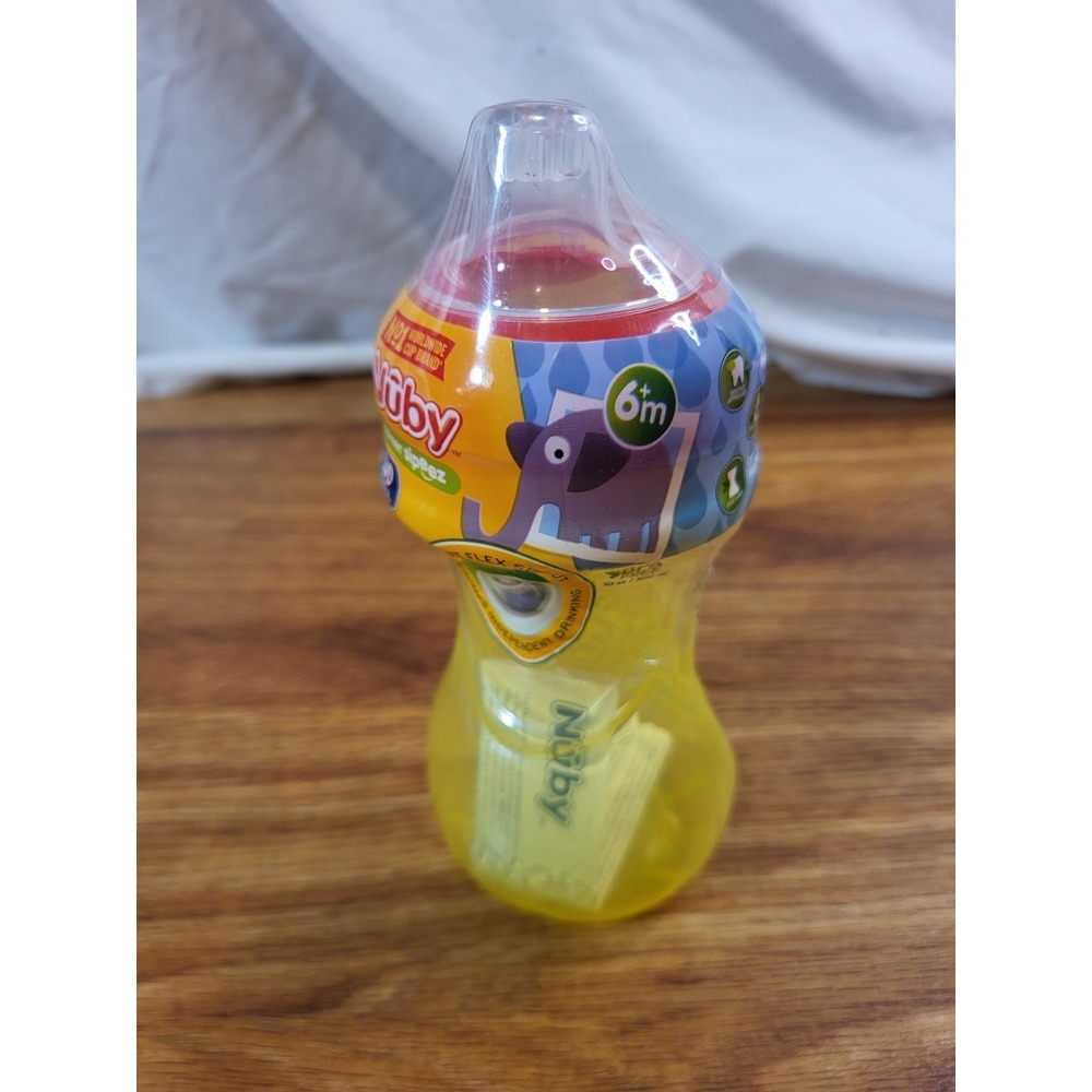 Nuby Easy GripSoft Silicone Spout Cup Bottle Baby 6 Months+ Yellow
